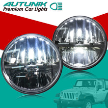Pair 7" Round LED Headlights for Jeep CJ Wrangler TJ, JK, JKU & Mazda Miata 90-97 Porsche 944