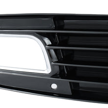 LH+RH Front Bumper Fog Light Cover Grille Glossy Black For Audi A8 D3 4E 2008-2010
