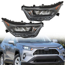 Pair Chrome & Black LED Headlight Assembly For 2019-2022 Toyota RAV4 LE XLE