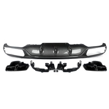 Carbon Look Rear Diffuser & Exhaust Tips For Mercedes E-Class W213 Standard Bumper 2017-2020