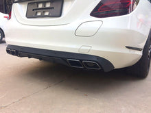 C63 Style Rear Diffuser + Black Exhaust Tips For Mercedes W205 C-Class Base C300 C250 Non-AMG 2015-2021