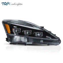 Left & Right LED Projector Headlights DRL for 2006–2014 Lexus IS250 IS350 ISF with Blue Start-up Animation