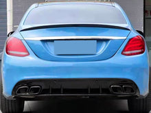 C63 Style Gloss Black Rear Diffuser + Exhaust Tips for Mercedes W205 (Non-AMG Bumper) 2015-2021
