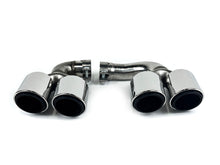 Shiny Silver Exhaust Tips For 2019–2025 Porsche Cayenne E-Hybrid Pair