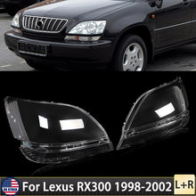 Left & Right Pair Front Clear Headlight Lens Covers for Lexus RX300 1998-2002