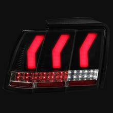 LED Tail Lights w/ Red Tube Black For Ford Mustang Sequential Signal 1999-2004