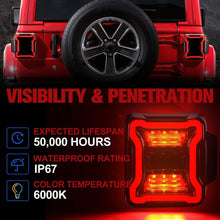 Pair Smoked Led Tail Lights w/Running Turn Signal For Jeep 2018-2024 Wrangler JL JLU