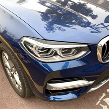 Carbon Black Headlight Eyelid Cover Trim For BMW X3 X4 G01 G02 2019-2022