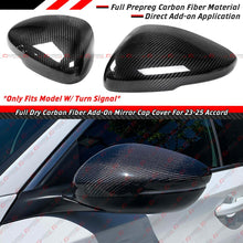 For 2023-2025 Honda Accord Full Carbon Fiber Add On Side Mirror Covers W/ LED Cutout