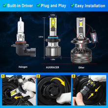 9005 9006 LED Headlights High Low Beam Bulbs 200W Super Bright 6000K Combo Pack