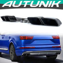 L+R Black Square Exhaust Tips for Audi Q7 3.0L Gasoline 2016–2019 | 58mm Inlet