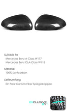 100% Dry Carbon Fiber Mirror Cover Caps Replace for Mercedes A-Class W177 CLA C118 W118 2020-2023 mc158