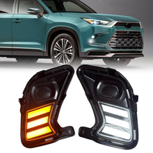 LED DRL Fog Light Kit For Toyota Grand Highlander 2024-2025 – White DRL + Amber Turn Signal
