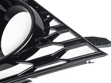 Left+Right Side Bumper Fog Light Lamps Frame Grille Cover For Audi RS6 2014-2018