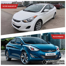LED Projector Headlights For 2011-2016 Hyundai Elantra Demon Eyes Front Lamps