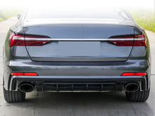 RS6 Style Gloss Black Rear Diffuser + Exhaust Tips For Audi A6 C8 Avant S-Line 2019-2024