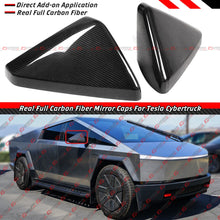For 2024-2026 Tesla Cybertruck Direct Add-on Full Carbon Fiber Side Mirror Cover Cap