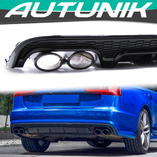 S6 Style Rear Diffuser + Black Tips For Audi A6 C7.5 Sedan S-Line 2016–2018