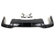 Gloss Black Rear Bumper Diffuser + Exhaust Tips for Audi S5 A5 B9.5 S-line 2020-2024