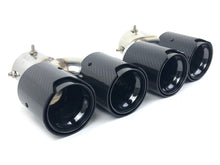 Black Carbon Fiber Stainless Exhaust Tips For 2019-2025 BMW G20 M340i G42 M440i G23 G26 M220i