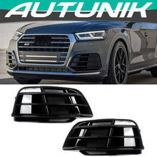 Gloss Black Front Fog Light Grill Cover Bezel Fits For Audi Q5 S-Line 2018-2020