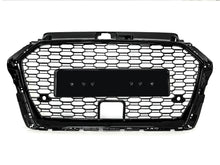 RS3 Style Badgeless Front Grille Gloss Black for 2017–2020 Audi A3 8V with ACC Cutout