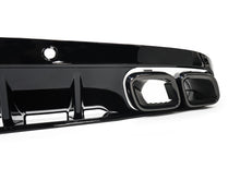 C63 Style Gloss Black Rear Diffuser + Exhaust Tips for Mercedes W205 (Non-AMG Bumper) 2015-2021