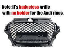 Gloss Black Front Bumper Grille Upper Grill Honeycomb for Audi A3 S3 2013 2014 2015 2016