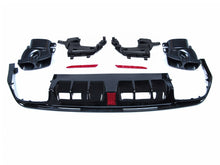 Gloss Black Rear Diffuser + Black Exhaust Tips For Mercedes W222 S500 S550 AMG 2014-2017