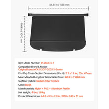 Retractable Rear Cargo Cover For Mazda CX-5 2017–2025 Carbon Fiber Texture