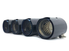 2.75" In 3.5" Out Carbon Fiber Blue Exhaust Tips 4PCS Set For Audi S4 S5 S6 S7, BMW 3/4 Series, Ford Mustang GT, Genesis G70, Kia Stinger