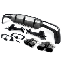 Carbon Look Rear Diffuser Exhaust for Mercedes E W213 Sedan AMG Pack 2016-2020
