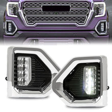 LED Fog Lights & Chrome Bezels Kit for 2019-2022 GMC Sierra 1500 Denali SLT AT4