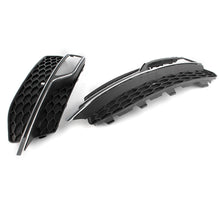 Front Lower Bumper Fog Light Cover For Audi A3 8V 2013-2016 ( Black Honeycomb + Chrome Stripe)