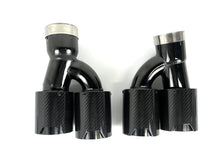 Pair Exhaust Tips Pipe Carbon Fiber For 2017-2024 BMW G30 530I 540I M-Sport