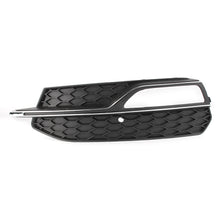Front Lower Bumper Fog Light Cover For Audi A3 8V 2013-2016 ( Black Honeycomb + Chrome Stripe)