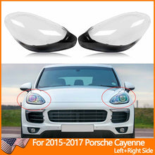 Left + Right Headlight Lens Clear Covers for 2015 2016 2017 Porsche Cayenne