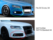 Fog Light Lamp Cover Grille Audi A4 B8 S-Line S4 Bumper 2009-2012 ( Black Honeycomb + Chrome Ring )