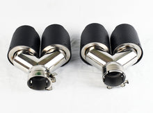 Dual 4" Quad Carbon Fiber Exhaust Tips for Audi S5 2008-2016