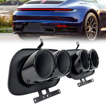Gloss Black Dual Exhaust Tips For Porsche 911 992 Carrera S 4S 2020-2025