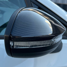 Carbon Fiber Mirror Cover Caps for VW Golf MK8 2022-2025 GTE GTI GTD Golf R w/ Assist Light