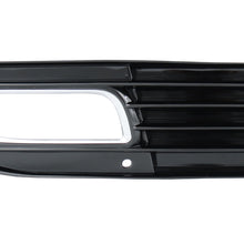 LH+RH Front Bumper Fog Light Cover Grille Glossy Black For Audi A8 D3 4E 2008-2010