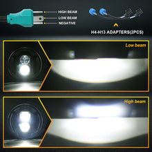 Pair 7" Round LED Headlights Hi Low Beam For Jeep Wrangler JK TJ LJ Black