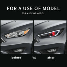 LED Headlights Assembly for 2015-2018 Ford Focus Demon Eyes w/Sequential Signal Set