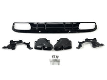 C63 Style Gloss Black Rear Diffuser + Exhaust Tips for Mercedes W205 (Non-AMG Bumper) 2015-2021