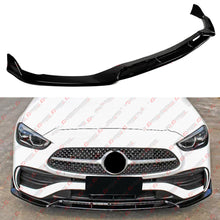 For 2022-2025 Mercedes Benz W206 C300 C43 AMG V2 B Style Gloss Black Front Bumper Lip Splitter