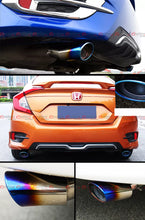 2pcs For 2016-2021 Honda Civic Stainless Blue Burnt Muffler Exhaust Tip Finisher