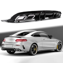 Black Diffuser Chrome Exhaust Tips for Mercedes W205 C205 C300 C43 Coupe 2015-2021 di132