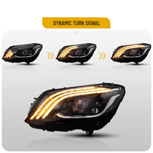 LED Headlights For 2015-2021 Mercedes C-Class W205 W/Blue DRL