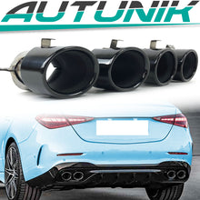 Gloss Black C43 Style Dual Round Exhaust Tips for Mercedes C43 AMG & C300 Sedan W206 2022-2025